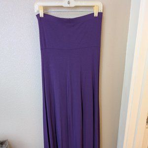 Purple strapless maxi dress